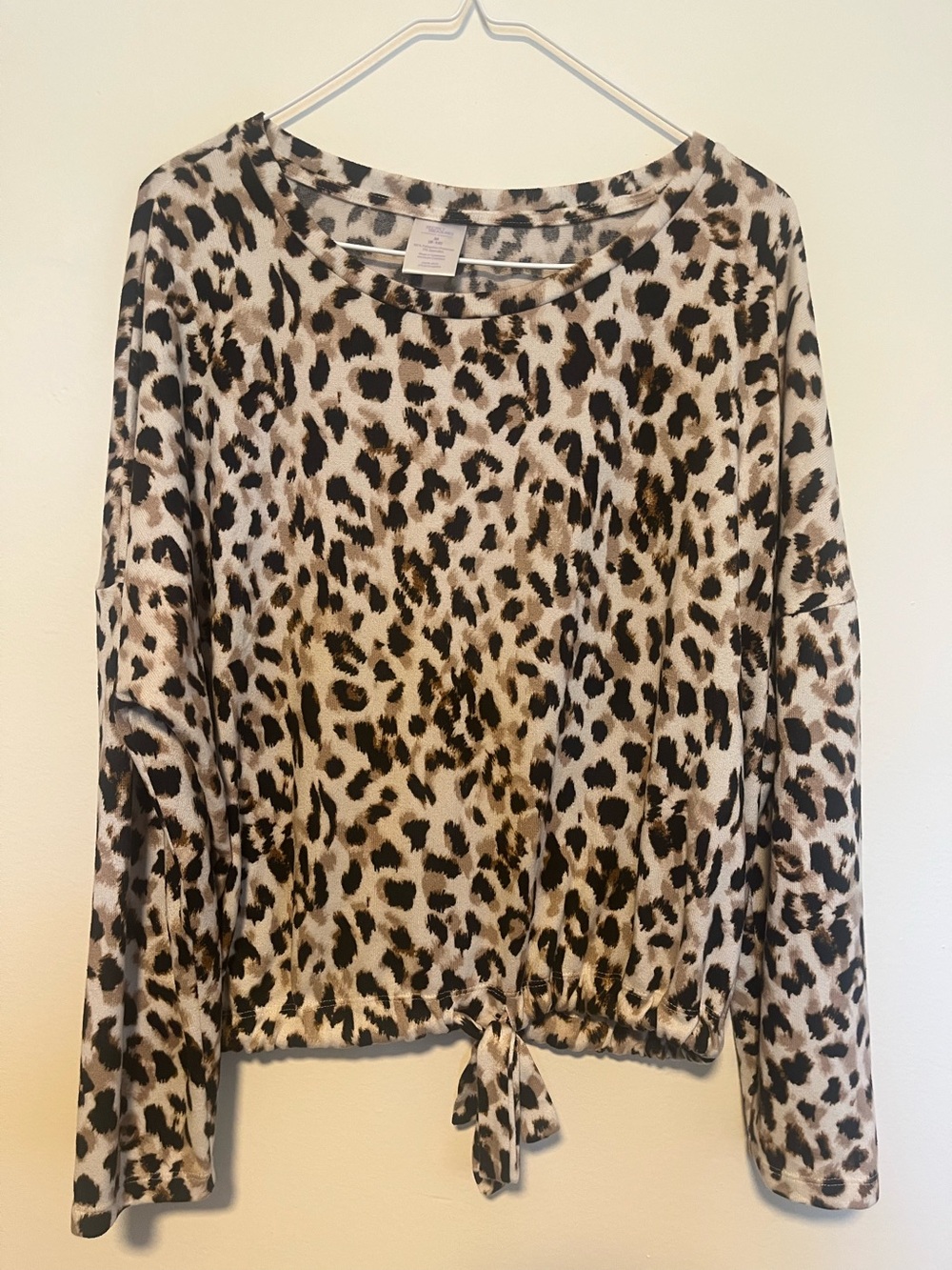 Secret Treasures Leopard Print Sleep Top in Beige and Black